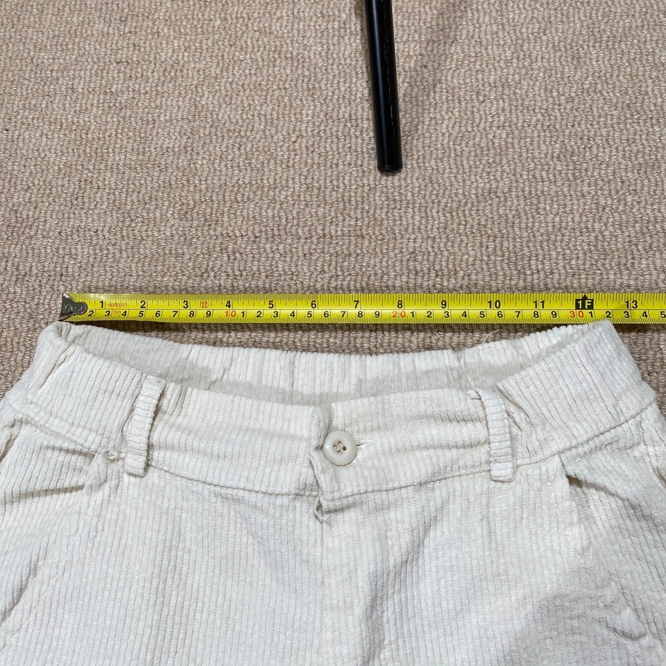 Pantalones de pana vintage para mujer talla 8 Reino Unido pequeños blancos cordón jumbo campana de pierna ancha Foto 4 de 4