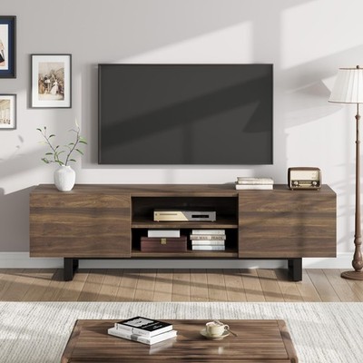 TV Stand ,Modern Entertainment Center with 2 Drawers ,Wooden TV Media Cabinet