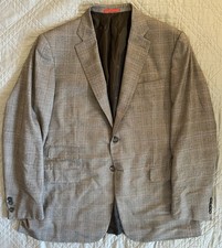 ISAIA Made in Italy Base S Extra Light Flannel Glen Plaid Suit Jacket Size 48 L