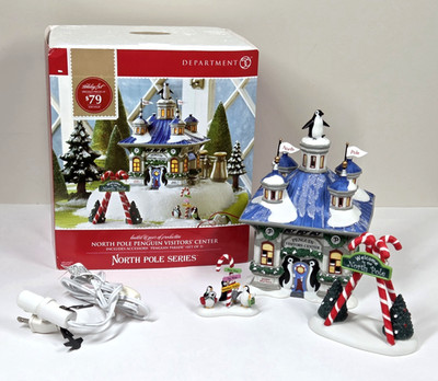 Dept 56 North Pole Penguin Visitors' Center Set of 3 #805547 Complete w/box EUC