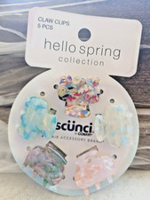 Scunci Conair Hello Spring Claw Clips 5 PC Set Assorted Pastel Hair Accessories