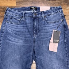 Curves 360 NYDJ Slim Straight Crop Jeans Womens 4 Caliente Side Slits New