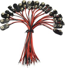 20 Pcs 9V I Type Battery Snap Connector 9 Volt Battery Clips Connector Buckle Pl