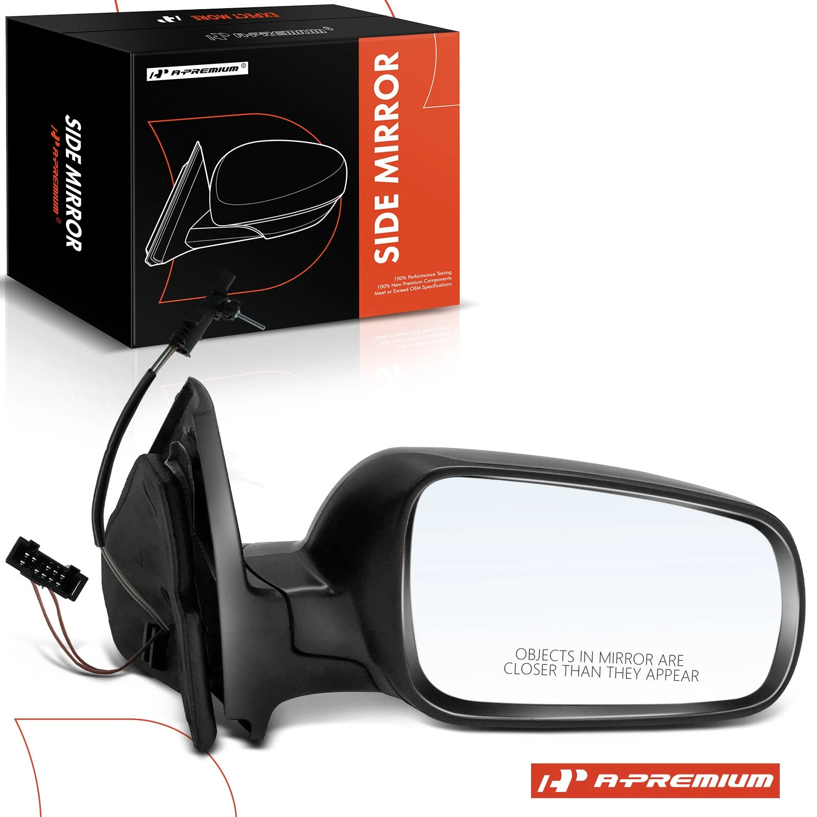 A-Premium Passenger Manual Mirror w/ Manual Fold & Heated for VW Jetta 1999-2007
