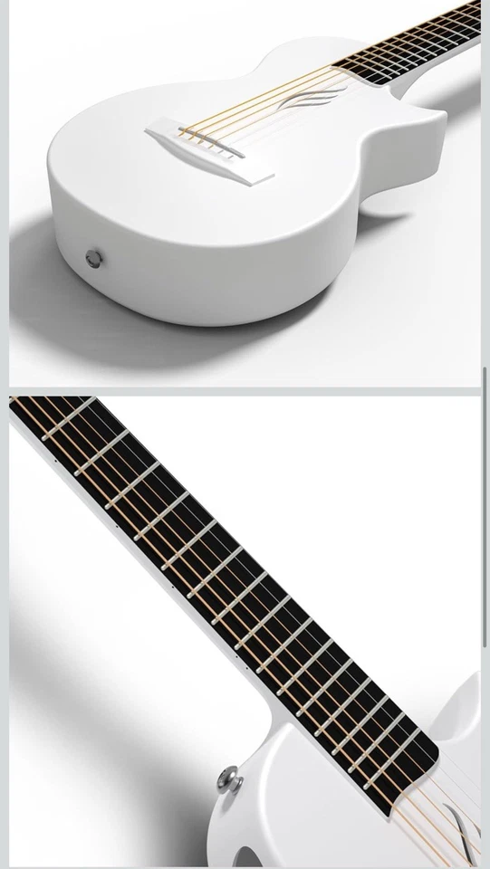 Enya Nova Go Carbon Filber 36” Acoustic Guitar, White /travel Lightweight W/bag - Image 3 of 4