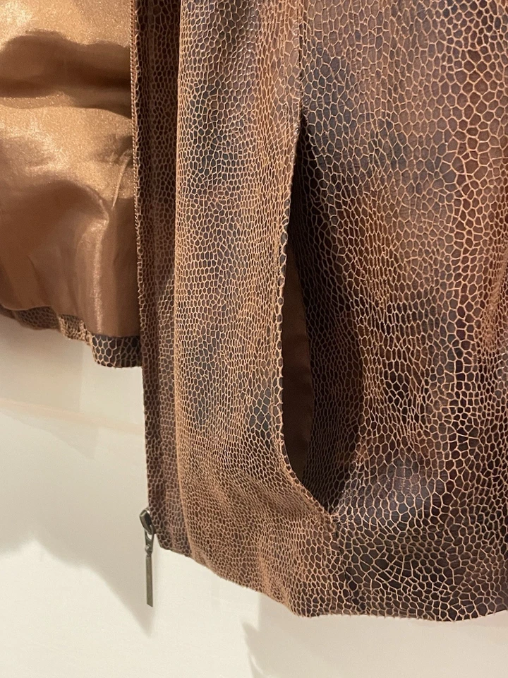 Chaqueta Kim Roger’s 10P Chaqueta Forrada Ligera Look Cuero Marrón Chocolate Foto 4 de 4