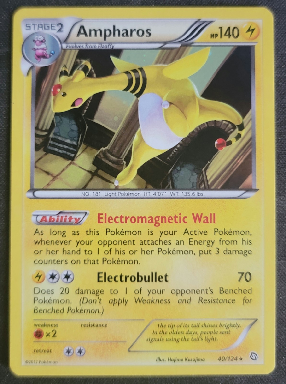 Ampharos 40/124 Pokemon TCG BW: Dragons Exalted Cosmos Holo LP