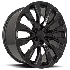 Fr 203 - Gmc Denali 12 Spoke Oem Replica Wheels 22x9 Gloss Black Rims 4pcs C3