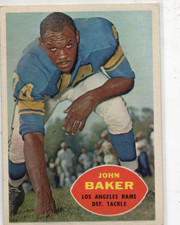 JOHN BAKER 1960 TOPPS FOOTBALL CARD #70 LOS ANGELES RAMS VG+  A194