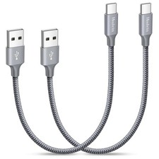 Short USB C Cable 1Ft, 2-Pack USB a to USB C Cable Fast Charging, Short USBC Cha