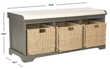Safavieh LONAN STORAGE BENCH, Reduced Price 2172767378 AMH5733A