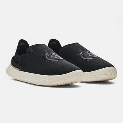 Under Armour Curry Slipspeed Slip B. Lee Slip-On Canvas Shoes Black Yin Yang