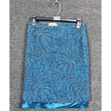 VTG Pendleton 100 Wool Pencil Straight Skirt Womens Size 8 Blue Floral