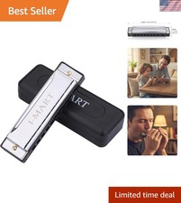 Classic Silver Harmonica Key of C - 10 Holes for Beginners  Music Lovers