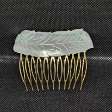 Carved White MOP Mother of Pearl Shell Hair Comb Leaf NEW