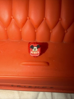 Vintage 1950's Mickey Mouse Club Member Flicker Ring Walt Disney Productions RED