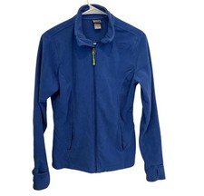 Champion Womens Blue Full Zip Fleece Jacket Medium Side Pockets Thumbhole Cuffs