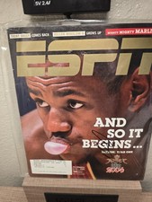 SUPER RARE In Person Rookie Year LeBron James Signed ESPN MAGAZINE Cavaliers