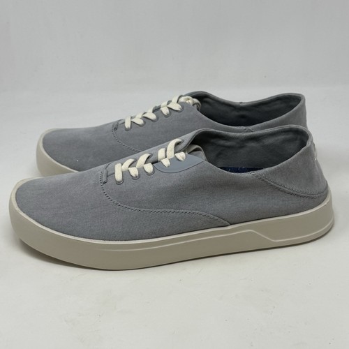 Olukai Tradewind Sneakers Mens 10 Cooler Gray Chambray Linen Lightweight Casual - Picture 2 of 15