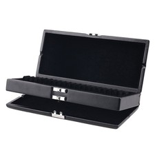 Black Genuine Leather 2 Layers Oboe Reed Case Storage Box Holds 40 PCS Reeds