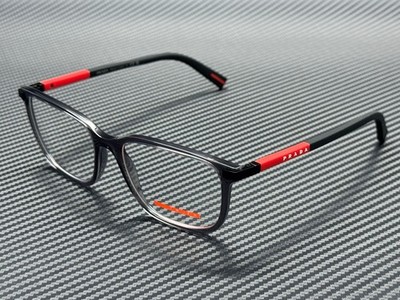PRADA LINEA ROSSA PS 02RV 01D1O1 Transparent Anthracite Men's 56 mm Eyeglasses