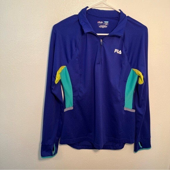Felpa Fila Sport Donna Taglia Media Running Quarto Cerniera Blu Reale