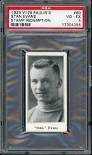 1924-25 V128 Paulin's Hockey #60 Stan Evans Stamp Redemption PSA 4