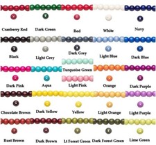 Bead, Dyed Waxed Wood 7-8mm Round Beads with 1.5-2mm Hole 2 Strands 107