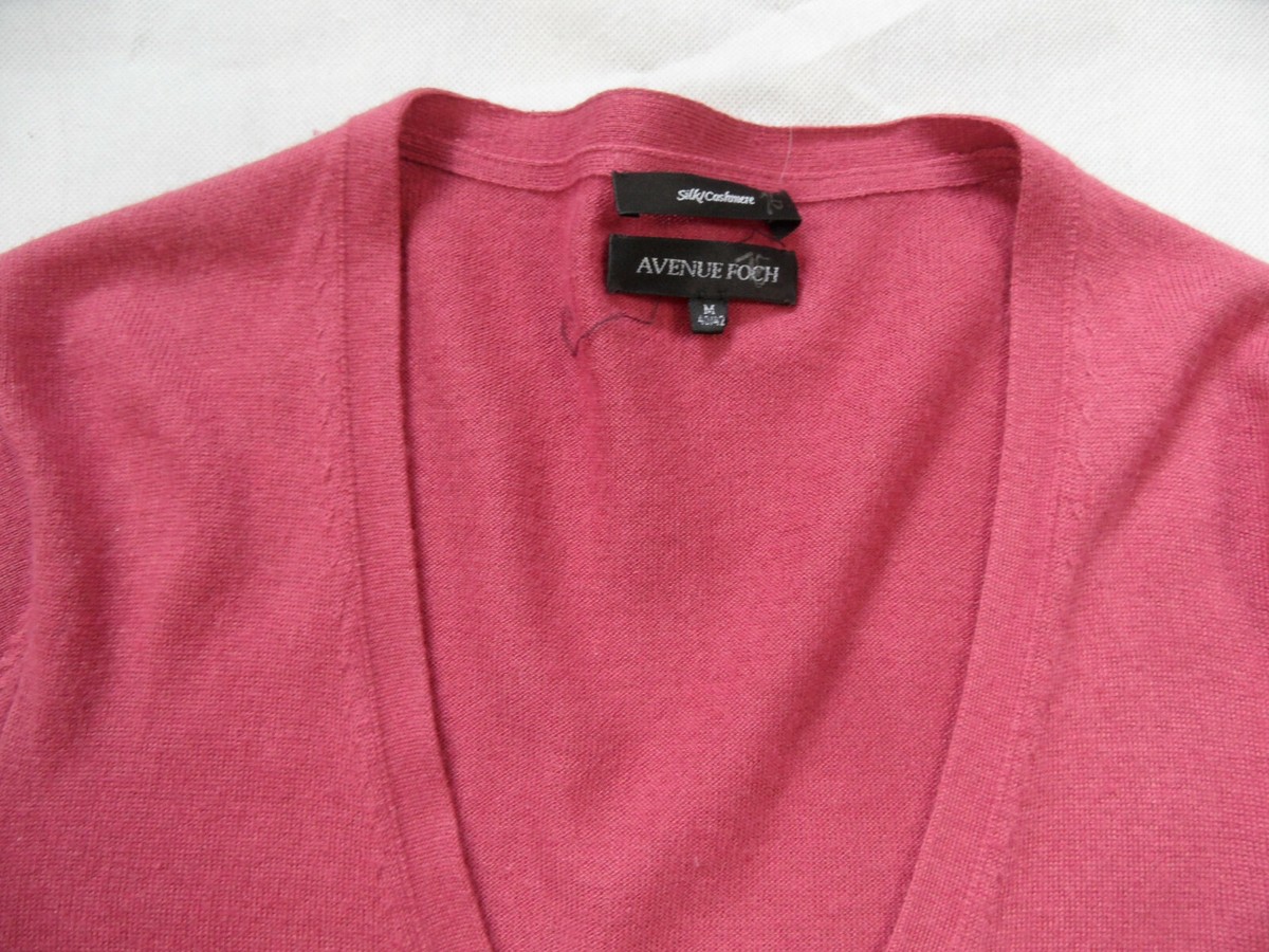 AVENUE FOCH schöne Strickjacke silk/cashmere rosarot M TOP - Main Image