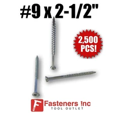 INTERCORP XQ940NZ #9 X 2-1/2" Particle Board Cabinet Screws (Sqaure) 2,500/BOX