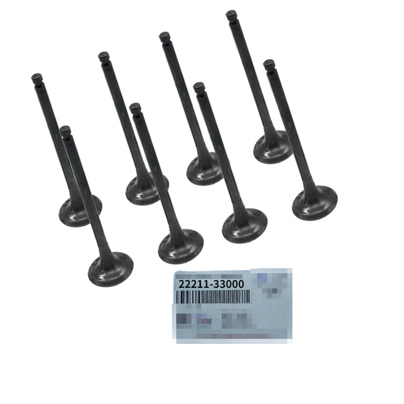 Válvula de admisión del motor 22211-33000 8 piezas para Hyundai Santa Fe con 2,4 L para Kia Optima Foto 2 de 4