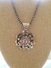 RONNIE WILLIE Hand Sculpted Silver Amethyst Blooming Flower Pendant — photo 1