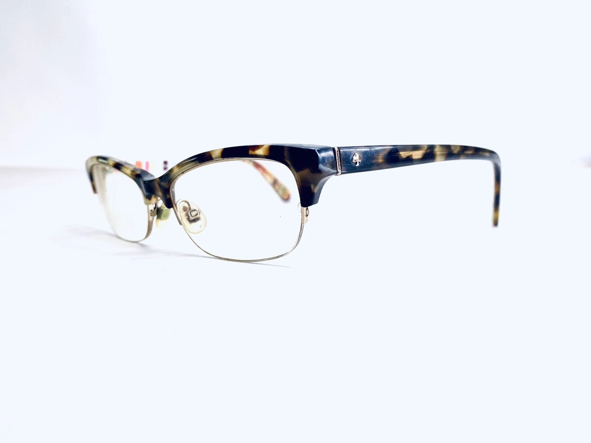 Kate Spade Brown Amber Tortoise Half Rim Cat Eye Eyeglasses Marika