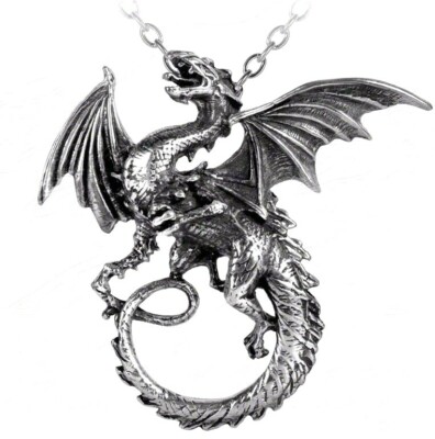 Alchemy Gothic The Whitby Wyrm Pendant Dragon Necklace Fantasy Pagan Goth P323
