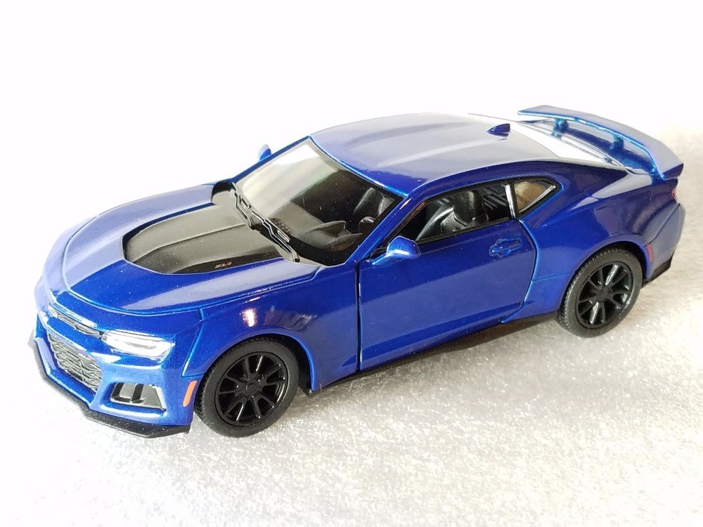 New 2017 Chevy Camaro ZL1 1:38 Diecast Model Toy Car in Blue by Kinsmart