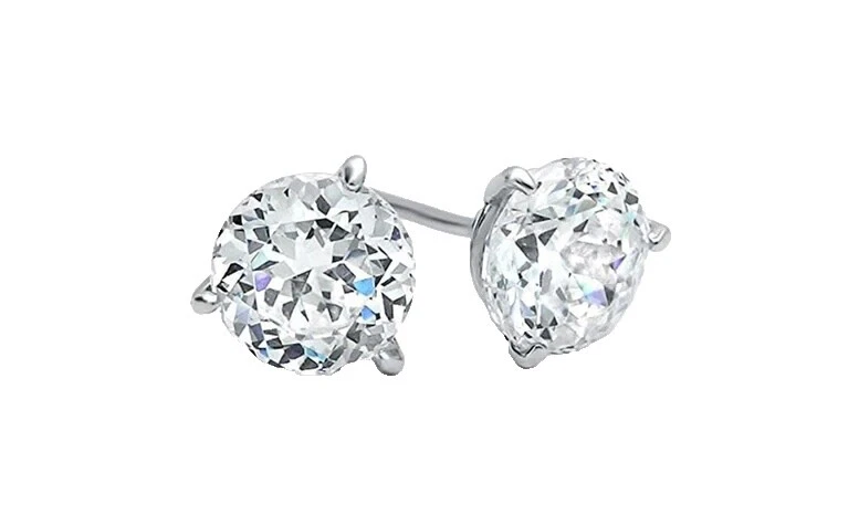 White Rhodium Plated Fashion Earrings