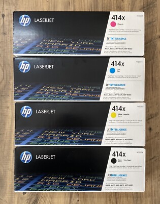 HP 414X 4PACK BLACK MAGENTA CYAN YELLOW BRAND NEW Laserjet PRO M454 M479 Genuine