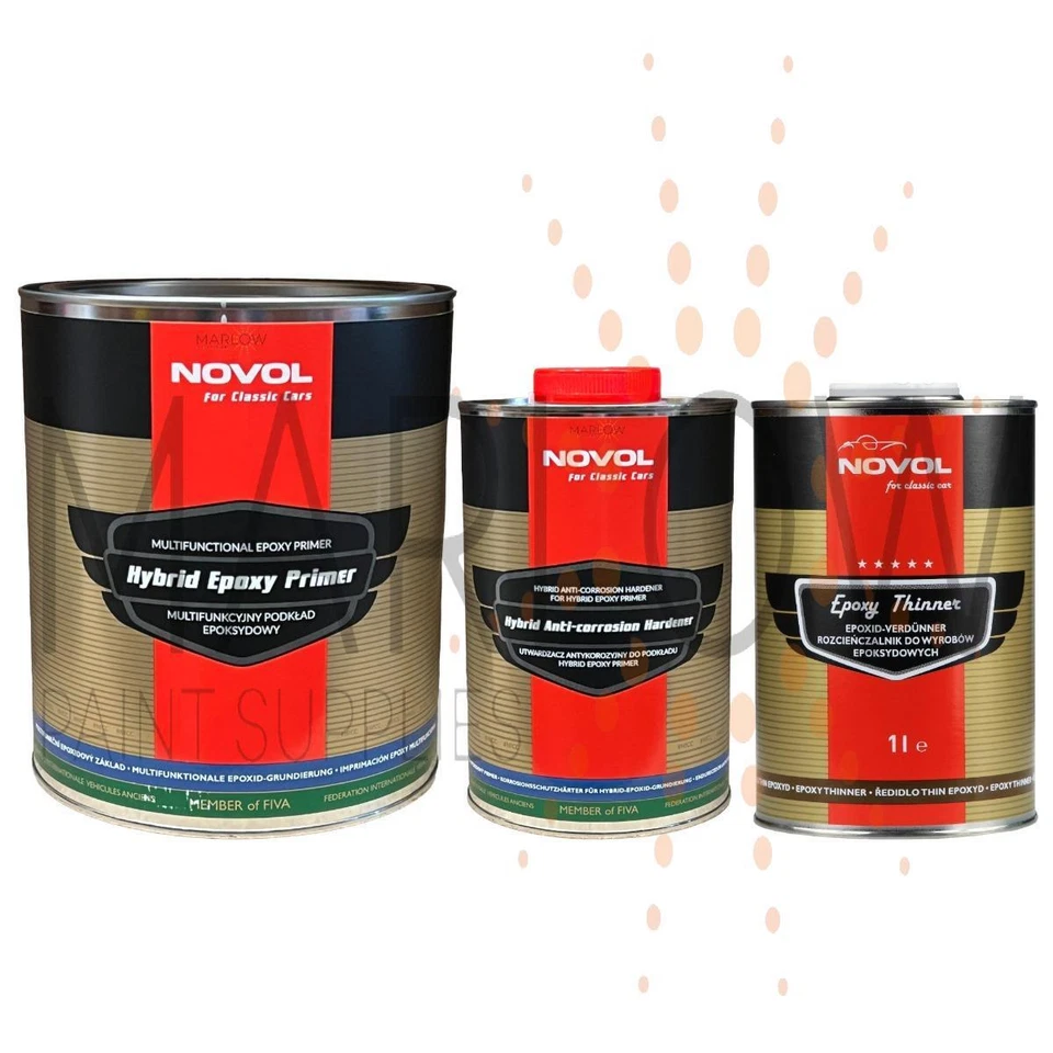 NOVOL FOR CLASSIC CAR HYBRID EPOXY PRIMER WITH ANTI CORROSION HARDENER & THIN...