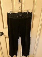   BCBG BLACK VELOUR/VELVET  PANTS  