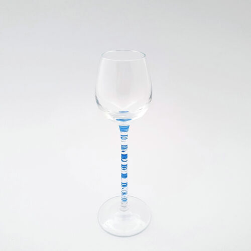 Art Nouveau / Art Decò - Bicchiere da liquore con rigidità trasversali smaltate blu. - Foto 2 di 5