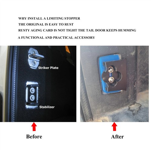 Aluminum Alloy Rear Tailgate Stopper Limiter Black for Jeep Wrangler JK 2007-17 - Picture 5 of 7