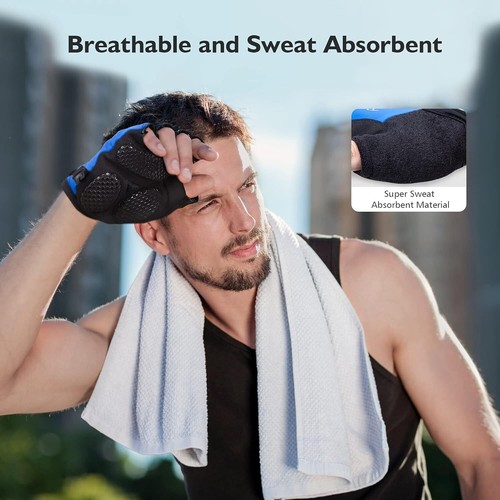 AKASO Cycling Bike Gloves Half Finger Shockproof MTB Mountain Bicycle Gloves US* - Picture 5 of 14