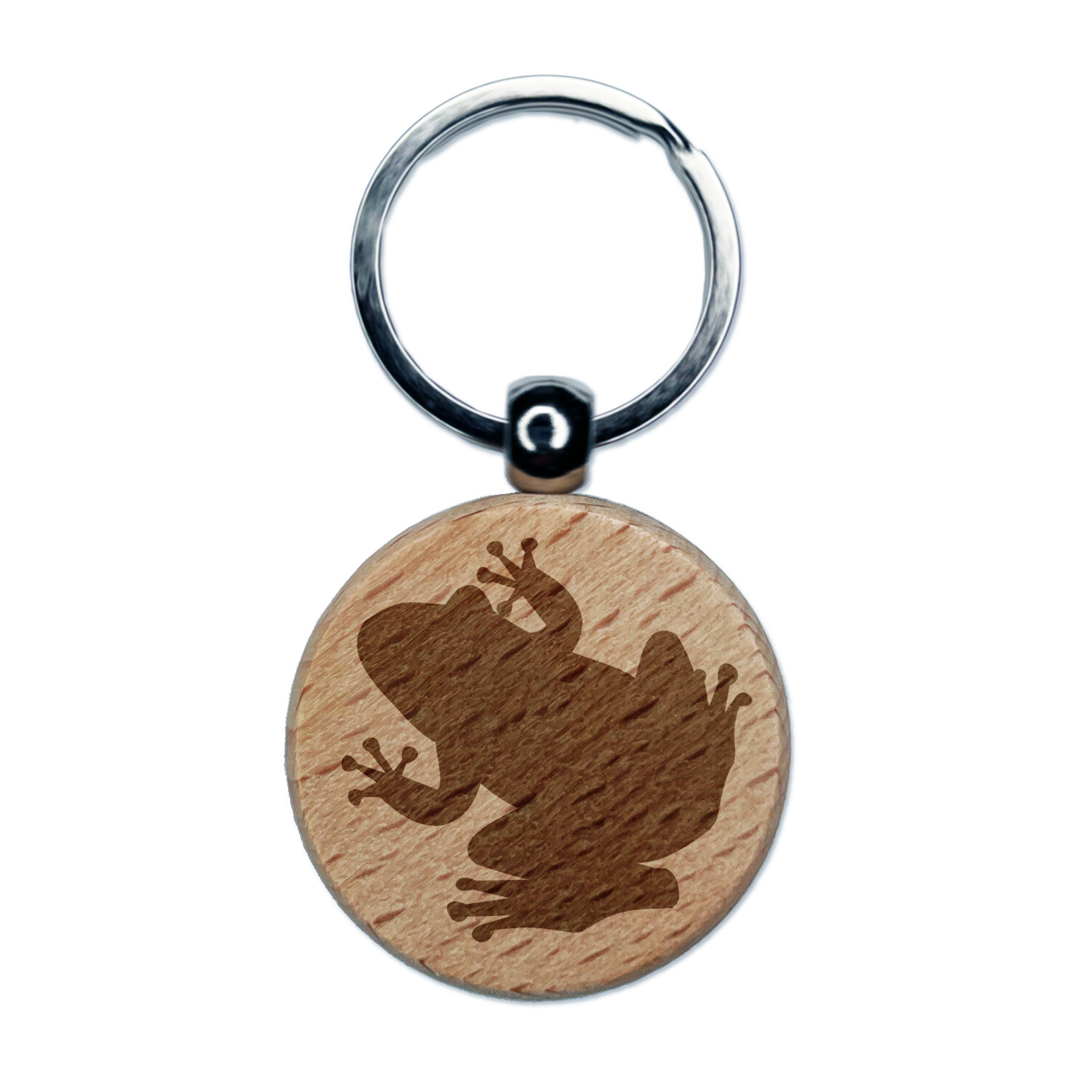 Rainforest Tree Frog Laser Engraved Wooden Keychain Charm Tag  