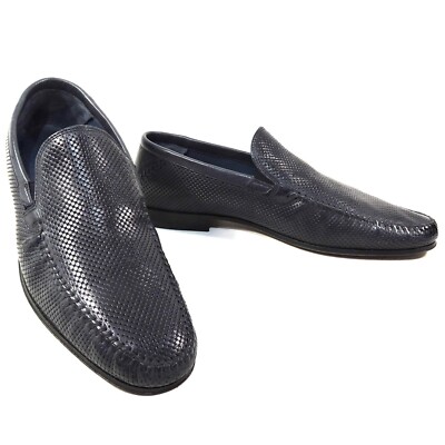 ALBERTO CICCIOLI   MEN'S NAVY BLUE SOFT LEATHER COMFORT LOAFERS 43 EU