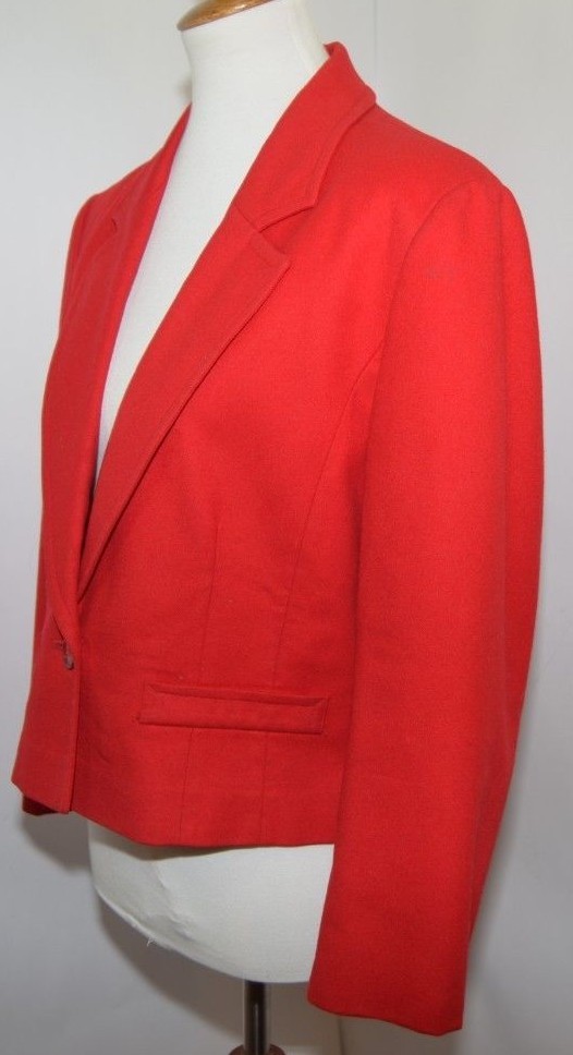VTG Pendleton 100% Pure Wool Solid Red Single But… - image 4