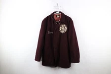 Vintage 50s Mens 42 Chain Stitched Freeport Firefighters Wool Varsity Jacket USA