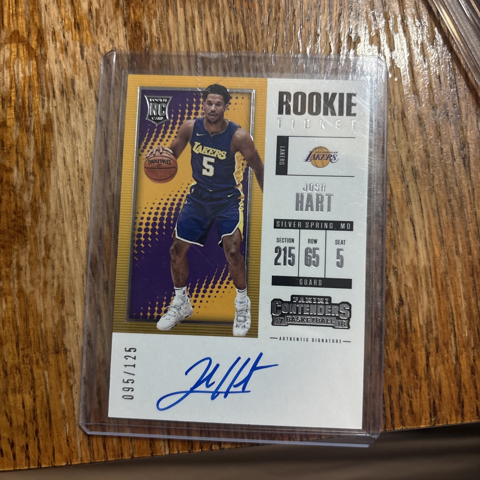 Josh Hart 2017-18 Panini Contenders Rookie Ticket Auto SP 125 Lakers #129