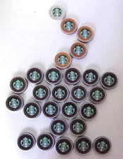 27 Lids Starbucks Metal Bottle Caps Arts and Crafts Washed/Clean