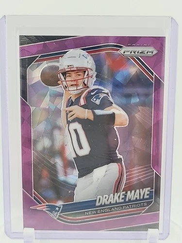 Drake Maye 2025 Panini Prizm Purple Cracked Ice /225 Patriots #165 SSP