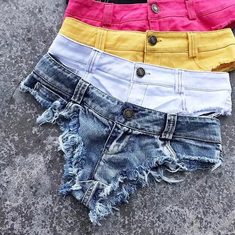 Sexy Women Mini Hot Pants Jeans Micro Shorts Denim Daisy Dukes Low Waist Shorts - Image 2 of 4